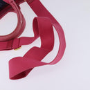 PRADA Canapa PM Hand Bag Canvas 2way Pink Gold Auth 140952-9