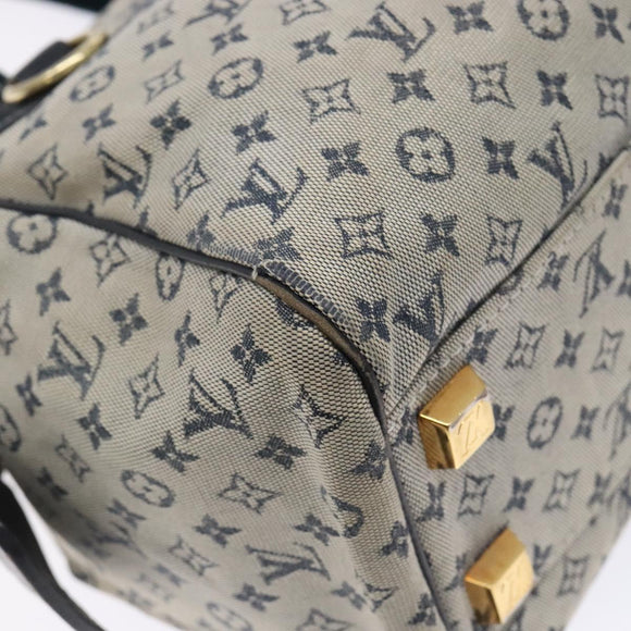 LOUIS VUITTON Monogram Mini Josephine PM Hand Bag Blue M92049 LV Auth 140953