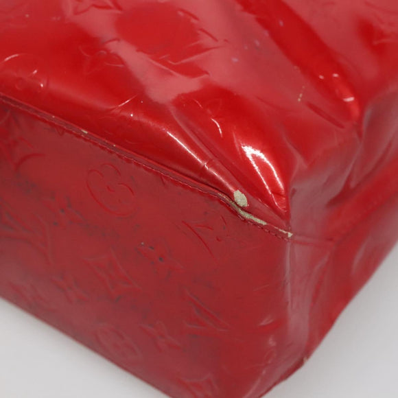 LOUIS VUITTON Monogram Vernis Reade MM Hand Bag Red Rouge M91086 LV Auth 140955