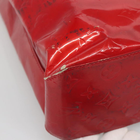 LOUIS VUITTON Monogram Vernis Reade MM Hand Bag Red Rouge M91086 LV Auth 140955