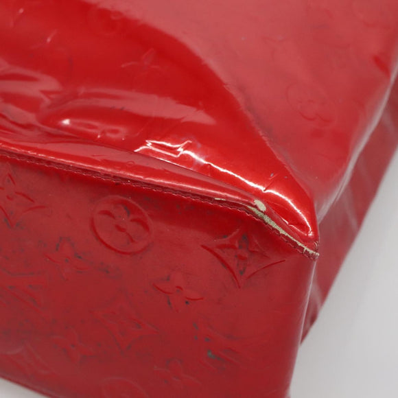 LOUIS VUITTON Monogram Vernis Reade MM Hand Bag Red Rouge M91086 LV Auth 140955