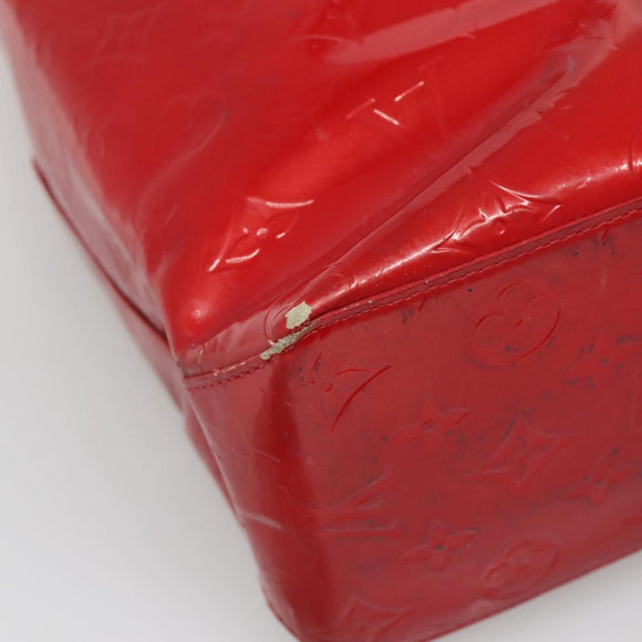 LOUIS VUITTON Monogram Vernis Reade MM Hand Bag Red Rouge M91086 LV Auth 140955