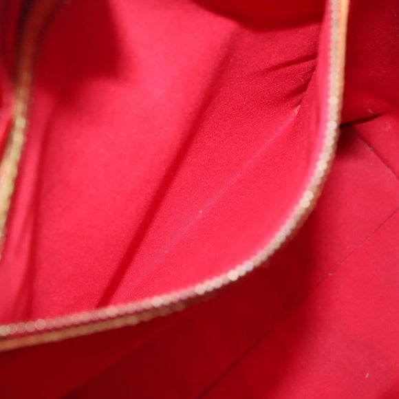 LOUIS VUITTON Monogram Vernis Reade MM Hand Bag Red Rouge M91086 LV Auth 140955