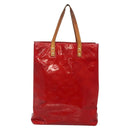 LOUIS VUITTON Monogram Vernis Reade MM Hand Bag Red Rouge M91086 LV Auth 140955-13