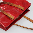 LOUIS VUITTON Monogram Vernis Reade MM Hand Bag Red Rouge M91086 LV Auth 140955-6