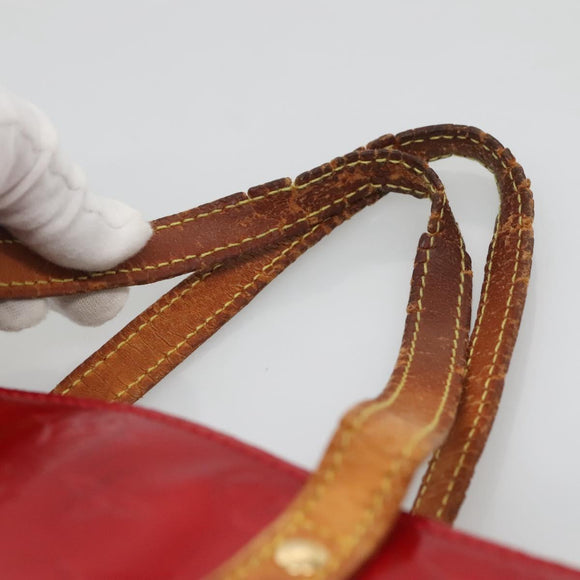LOUIS VUITTON Monogram Vernis Reade MM Hand Bag Red Rouge M91086 LV Auth 140955
