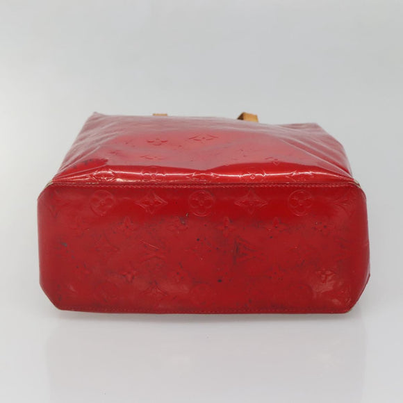 LOUIS VUITTON Monogram Vernis Reade MM Hand Bag Red Rouge M91086 LV Auth 140955