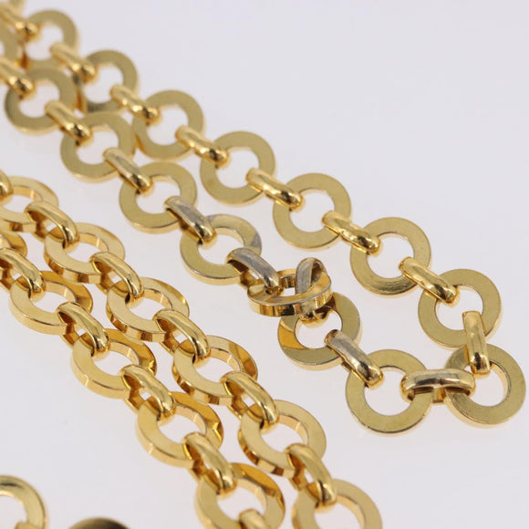 Salvatore Ferragamo Gancini Ketting Schoudertas Suede Zwart Goud Auth 140965