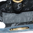 Salvatore Ferragamo Gancini Chain Shoulder Bag Suede Black Gold Auth 140965-11