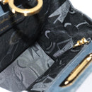 Salvatore Ferragamo Gancini Chain Shoulder Bag Suede Black Gold Auth 140965-17