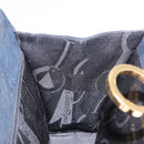 Salvatore Ferragamo Gancini Ketting Schoudertas Suede Zwart Goud Auth 140965-23