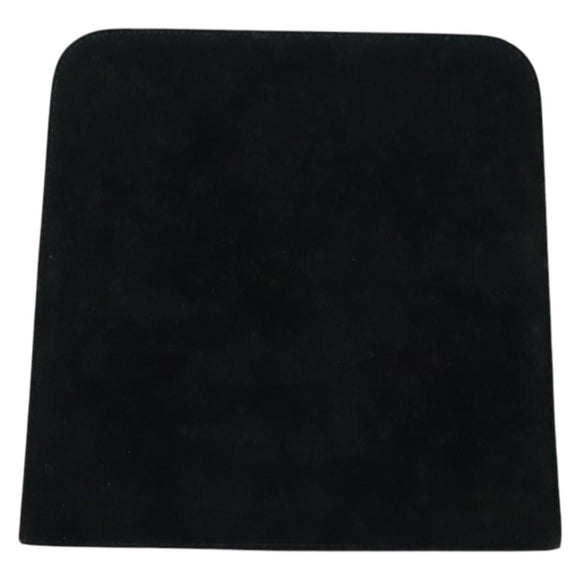 Salvatore Ferragamo Gancini Chain Shoulder Bag Suede Black Gold Auth 140965