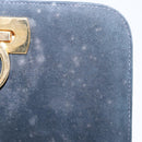 Salvatore Ferragamo Gancini Ketting Schoudertas Suede Zwart Goud Auth 140965-3