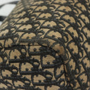 Christian Dior Trotter Canvas Boston Bag Navy Gold Auth 140966-9