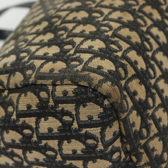 Christian Dior Trotter Canvas Boston Bag Navy Gold Auth 140966