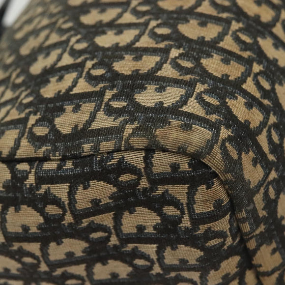 Christian Dior Trotter Canvas Boston Bag Navy Gold Auth 140966