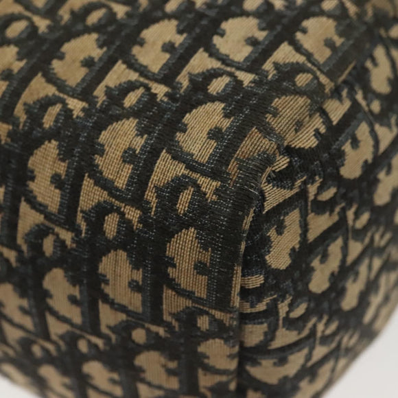 Christian Dior Trotter Canvas Boston Bag Navy Gold Auth 140966