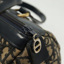 Christian Dior Trotter Canvas Boston Bag Navy Gold Auth 140966-10