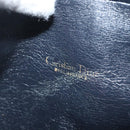 Christian Dior Trotter Canvas Boston Bag Navy Gold Auth 140966-11