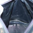 Christian Dior Trotter Canvas Boston Bag Navy Gold Auth 140966-19