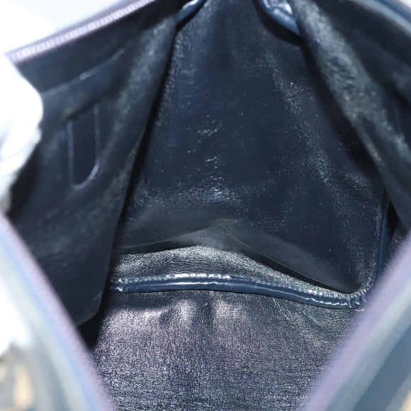 Christian Dior Trotter Canvas Boston Bag Navy Gold Auth 140966