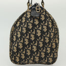 Christian Dior Trotter Canvas Boston Bag Navy Gold Auth 140966-4