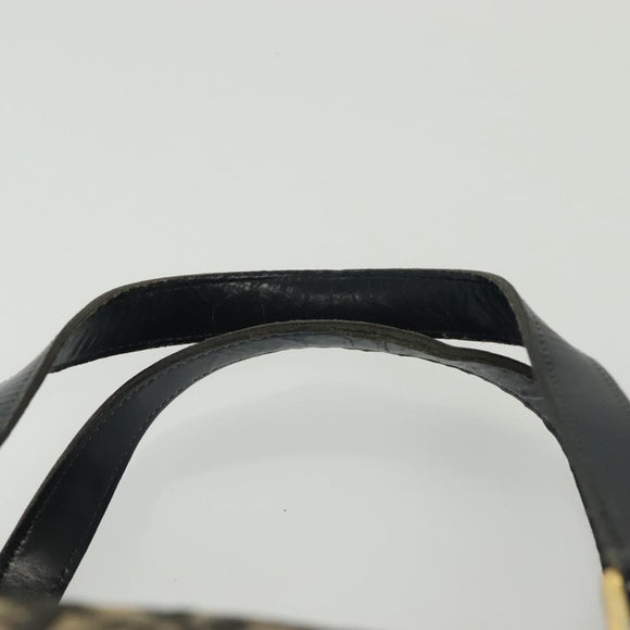 Christian Dior Trotter Canvas Boston Bag Navy Gold Auth 140966