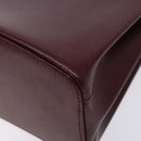 CARTIER Trinity Hand Bag Leather Metal Bordeaux Gold Silver Auth 140969-10