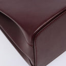 CARTIER Trinity Hand Bag Leather Metal Bordeaux Gold Silver Auth 140969-14
