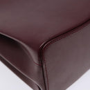 CARTIER Trinity Hand Bag Leather Metal Bordeaux Gold Silver Auth 140969-16