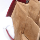 CARTIER Trinity Hand Bag Leather Metal Bordeaux Gold Silver Auth 140969-17