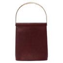 CARTIER Trinity Hand Bag Leather Metal Bordeaux Gold Silver Auth 140969-13