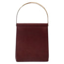 CARTIER Trinity Hand Bag Leather Metal Bordeaux Gold Silver Auth 140969-2
