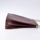 CARTIER Trinity Hand Bag Leather Metal Bordeaux Gold Silver Auth 140969-3