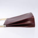 CARTIER Trinity Hand Bag Leather Metal Bordeaux Gold Silver Auth 140969-4