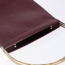CARTIER Trinity Hand Bag Leather Metal Bordeaux Gold Silver Auth 140969-6