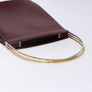 CARTIER Trinity Hand Bag Leather Metal Bordeaux Gold Silver Auth 140969-7