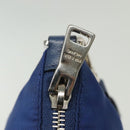 PRADA Shoulder Bag Nylon Blue Silver Auth 140970-10