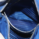 PRADA Shoulder Bag Nylon Blue Silver Auth 140970-21