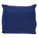 PRADA Shoulder Bag Nylon Blue Silver Auth 140970-2