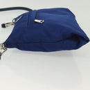 PRADA Shoulder Bag Nylon Blue Silver Auth 140970-4