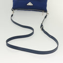 PRADA Shoulder Bag Nylon Blue Silver Auth 140970-7