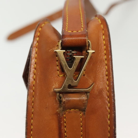 LOUIS VUITTON Nomad leather Jeune Fille PM Shoulder Bag Beige LV Auth 140977