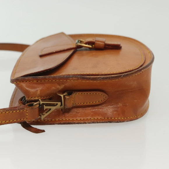 LOUIS VUITTON Nomad leather Jeune Fille PM Shoulder Bag Beige LV Auth 140977