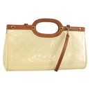 LOUIS VUITTON Monogram Vernis Roxbury Drive Hand Bag Perle M91374 Auth 140981-1