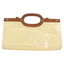 LOUIS VUITTON Monogram Vernis Roxbury Drive Hand Bag Perle M91374 Auth 140981-2