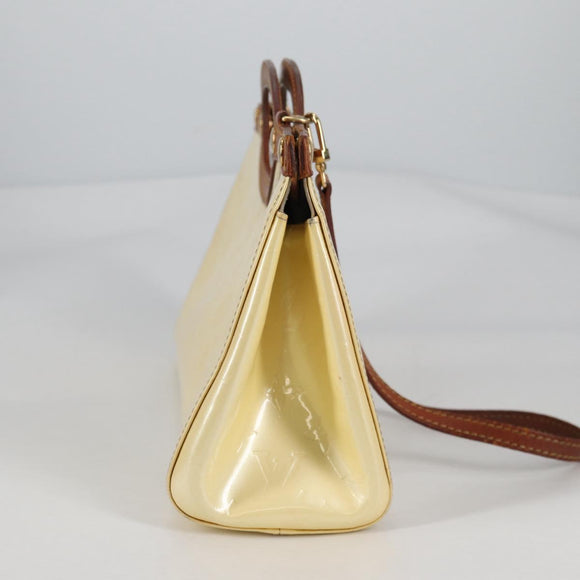 LOUIS VUITTON Monogram Vernis Roxbury Drive Hand Bag Perle M91374 Auth 140981