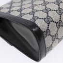 GUCCI GG Supreme Sherry Line Clutch Bag PVC Navy Gold 67 014 3087 Auth 140986-11