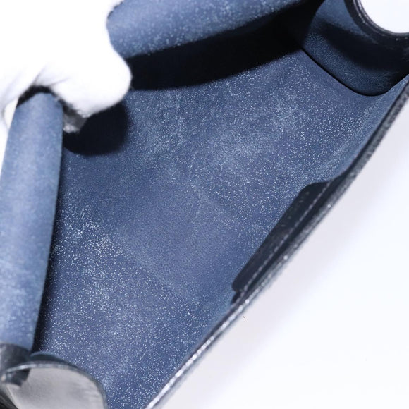 GUCCI GG Supreme Sherry Line Clutch Bag PVC Navy Gold 67 014 3087 Auth 140986