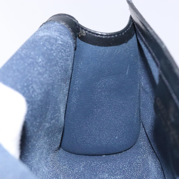 GUCCI GG Supreme Sherry Line Clutch Bag PVC Navy Gold 67 014 3087 Auth 140986